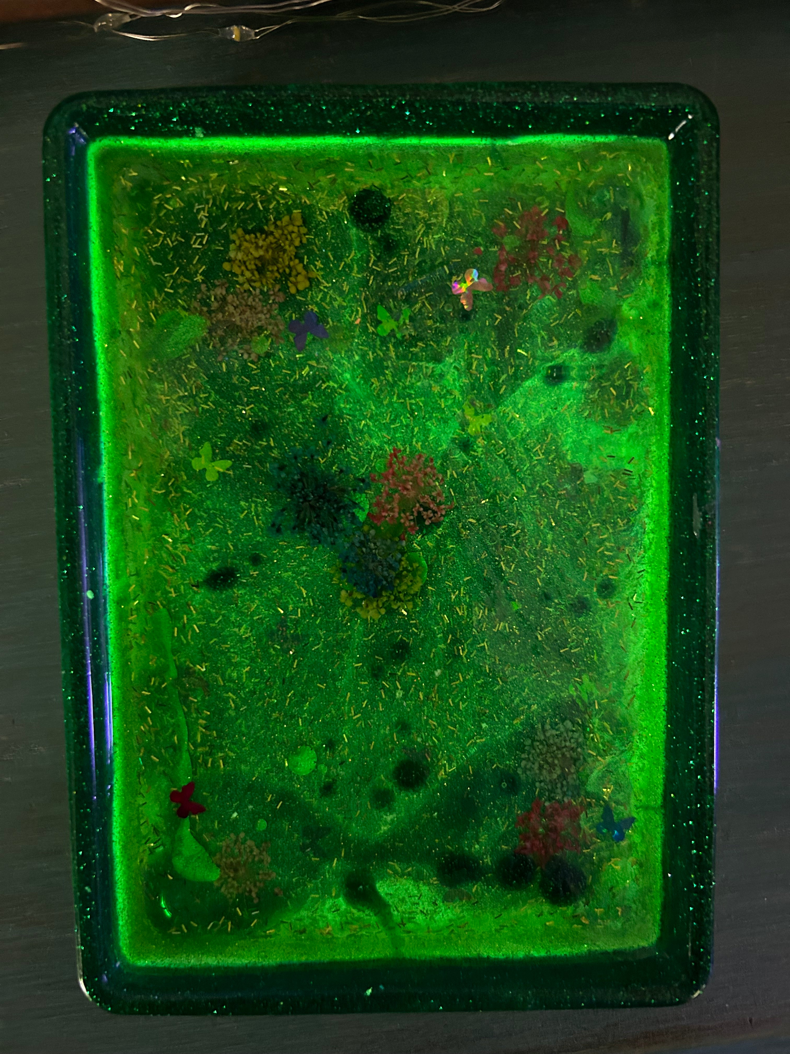 GLOW in the dark- Enchanted Meadow trinket tray