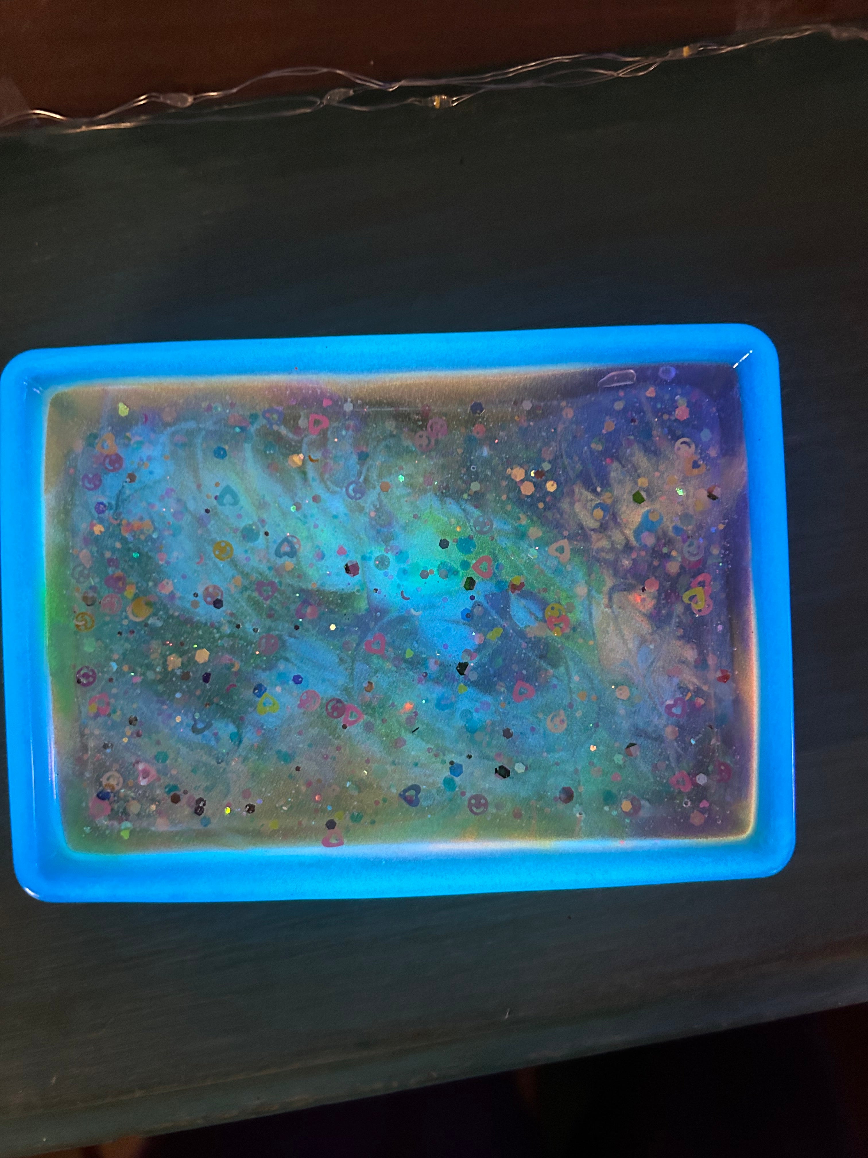 GLOW in the dark- cotton candy trinket tray