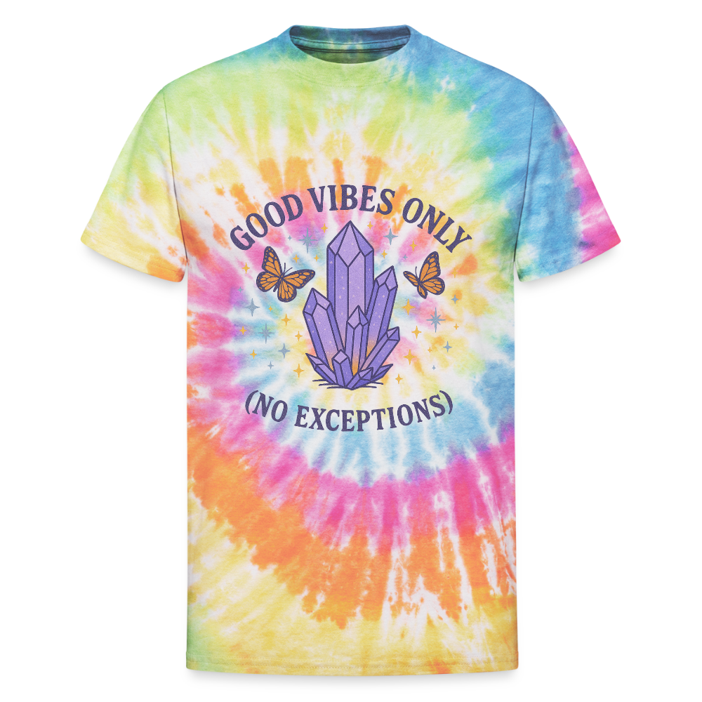 Good vibes Unisex Tie Dye T-Shirt - rainbow