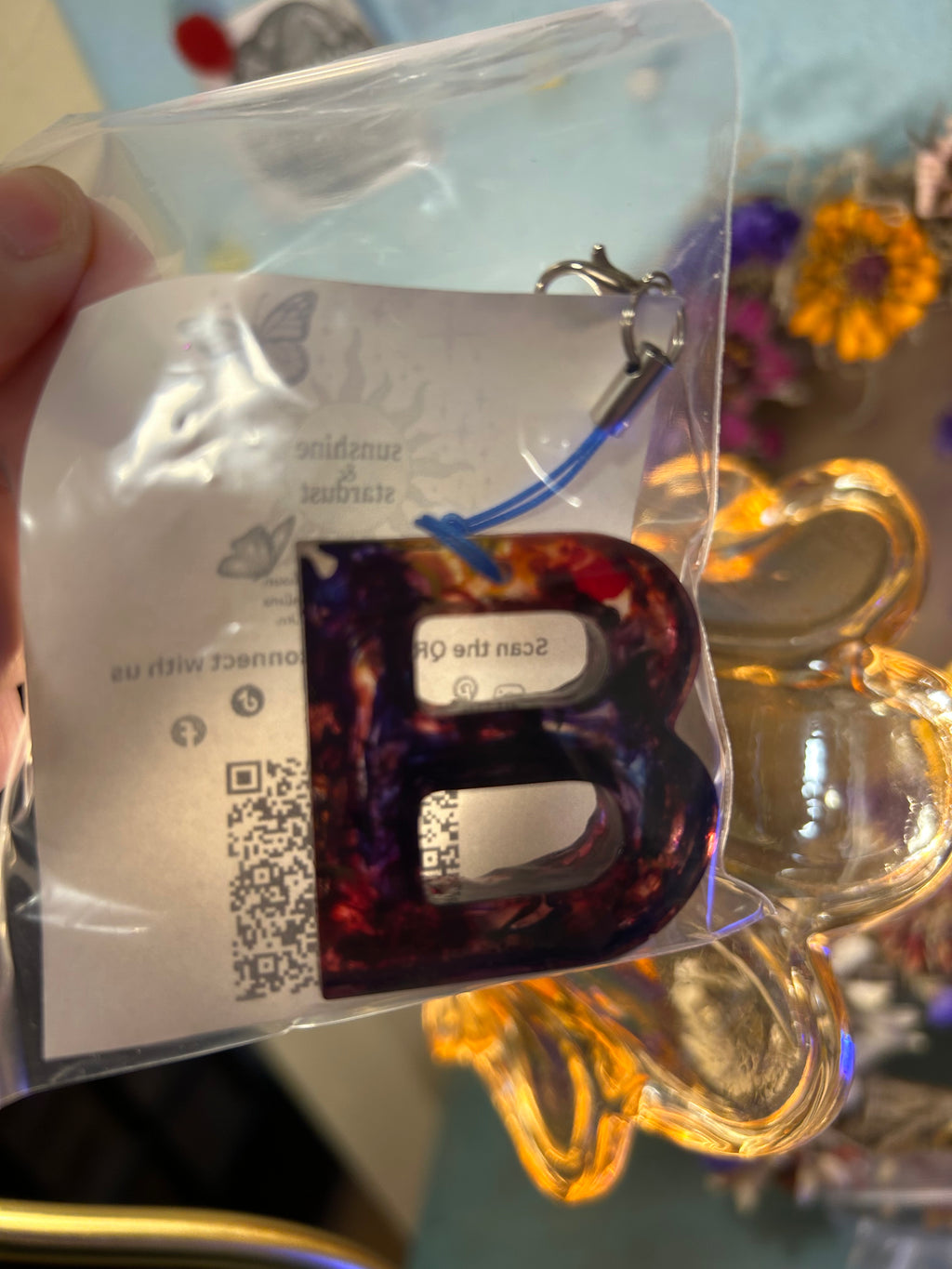 Letter charms/key chains/ bag clips (style color varies) some glow some don’t