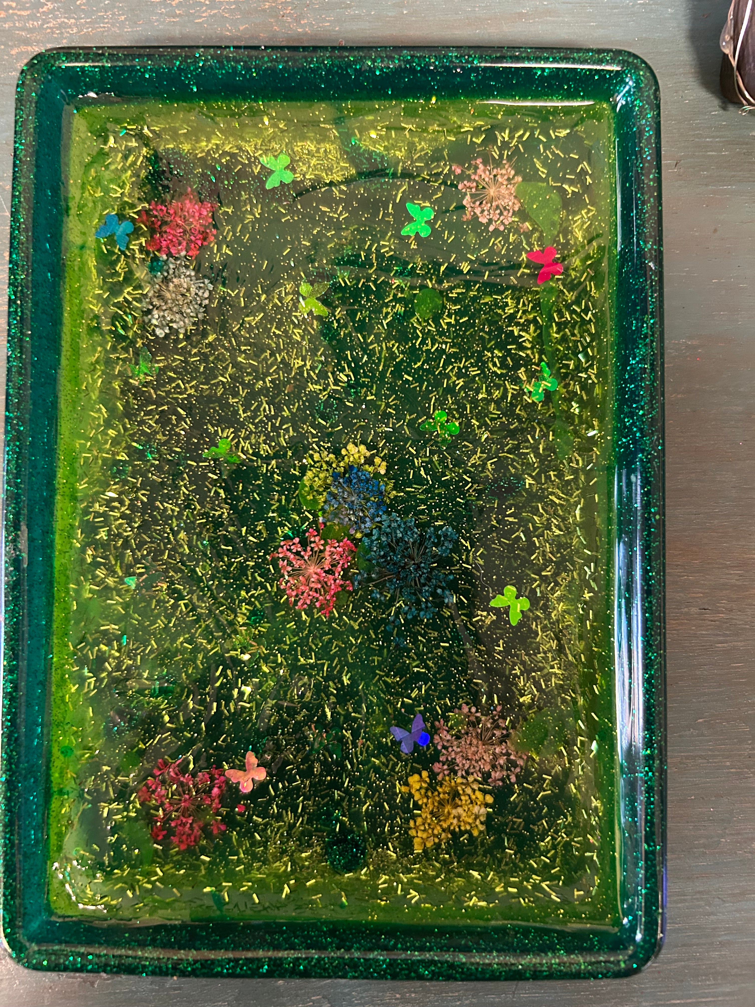 GLOW in the dark- Enchanted Meadow trinket tray