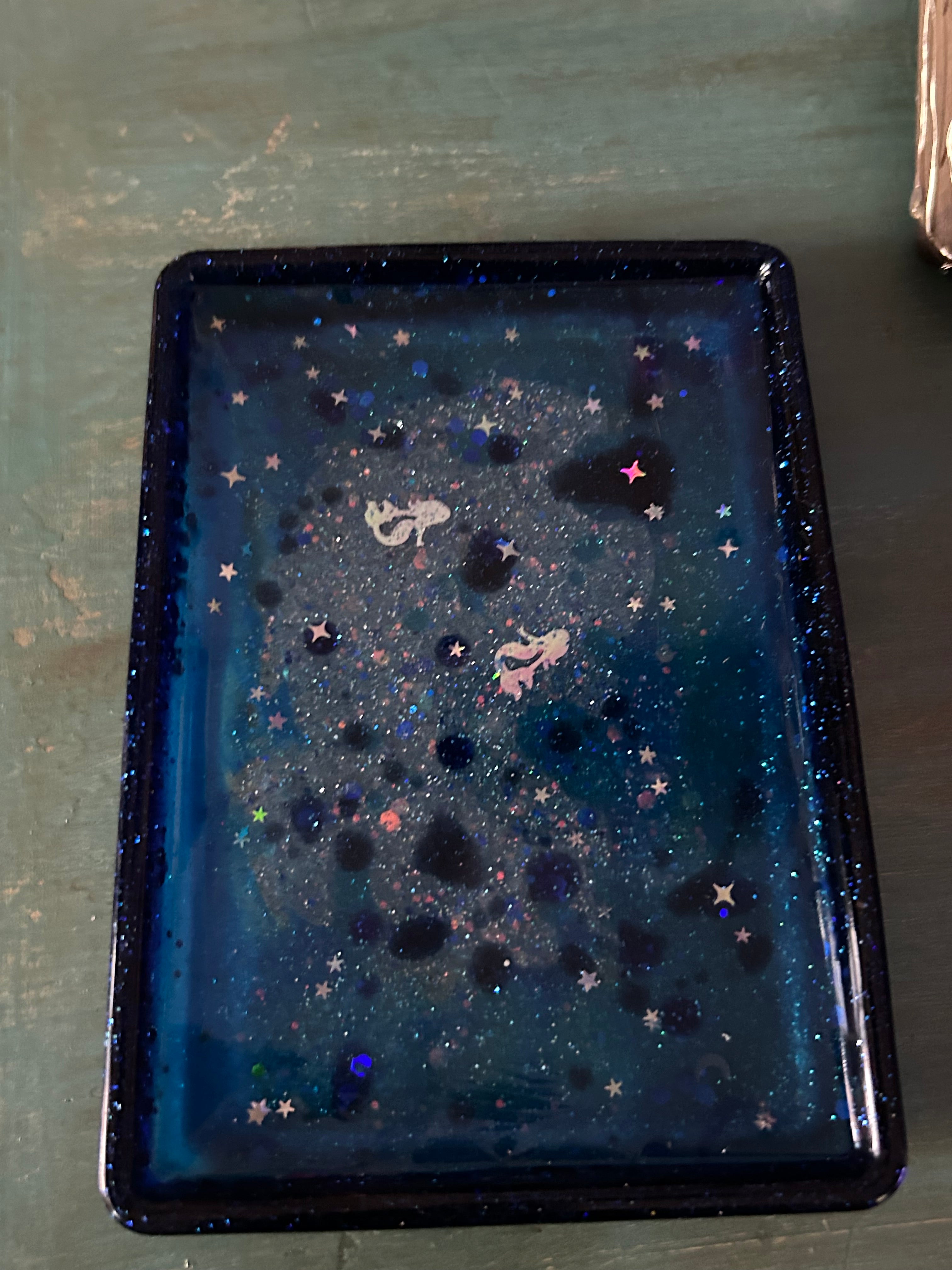 GLOW in the dark-Cosmic Mermaid Trinket Tray