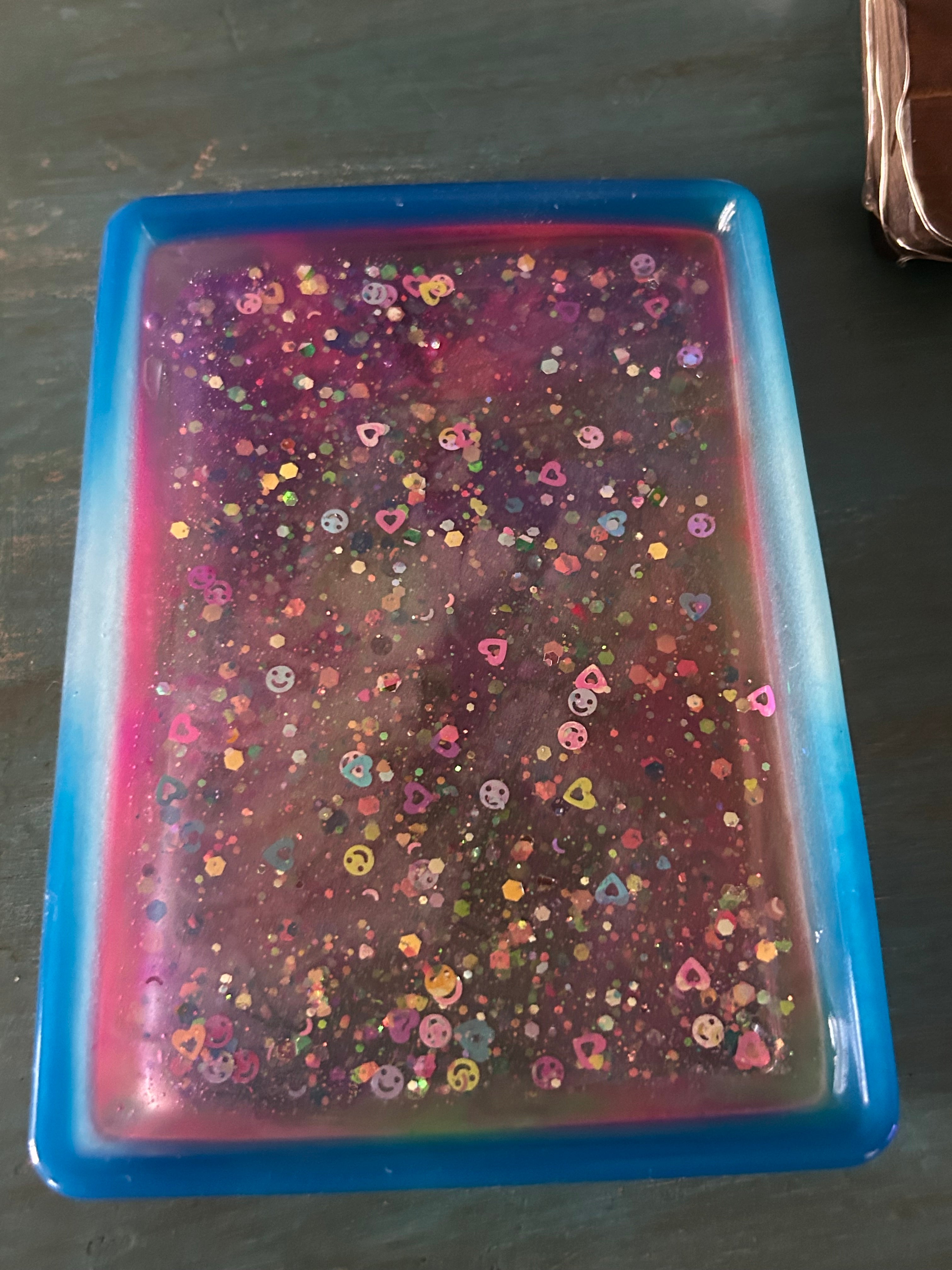 GLOW in the dark- cotton candy trinket tray