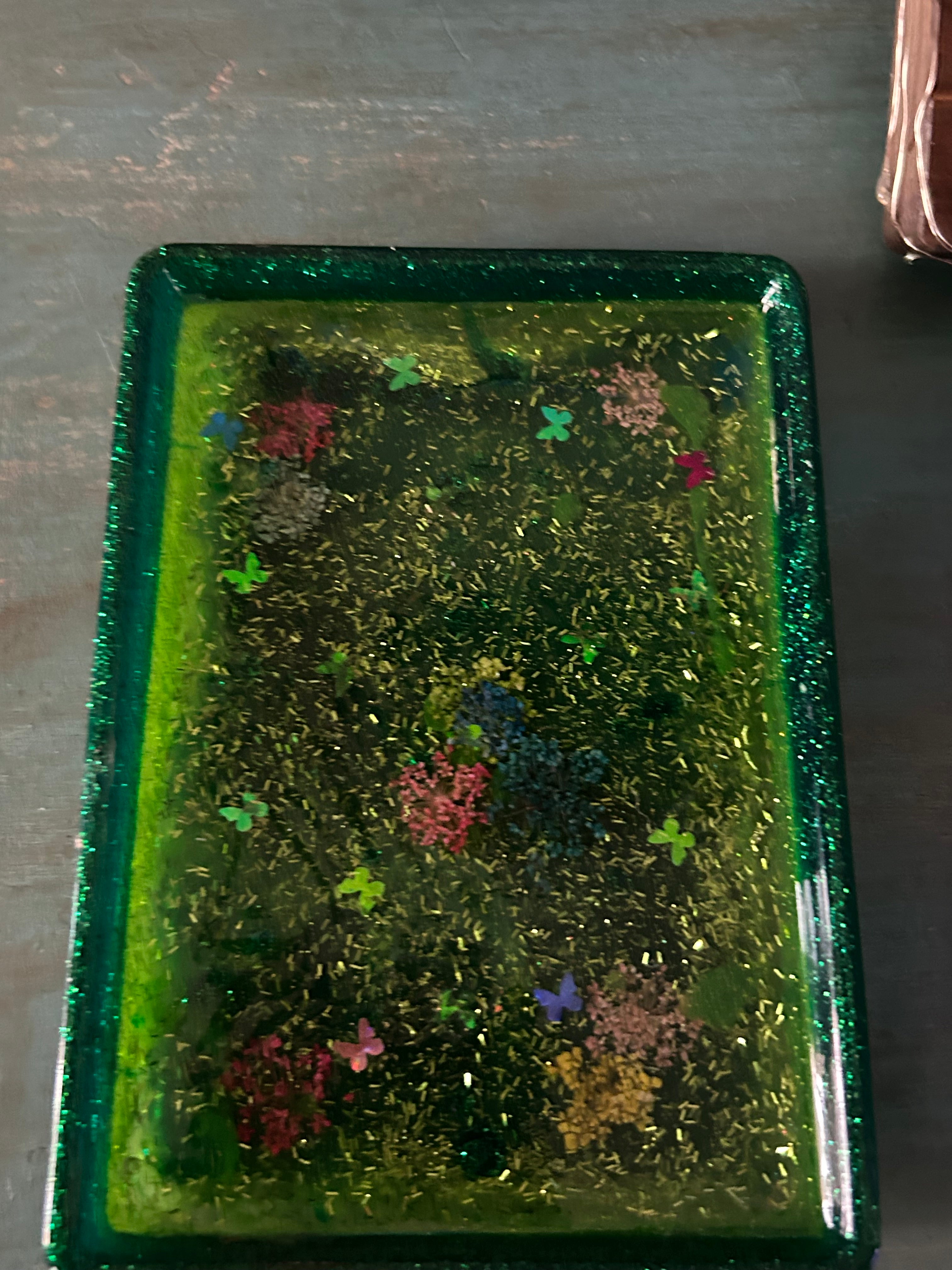 GLOW in the dark- Enchanted Meadow trinket tray